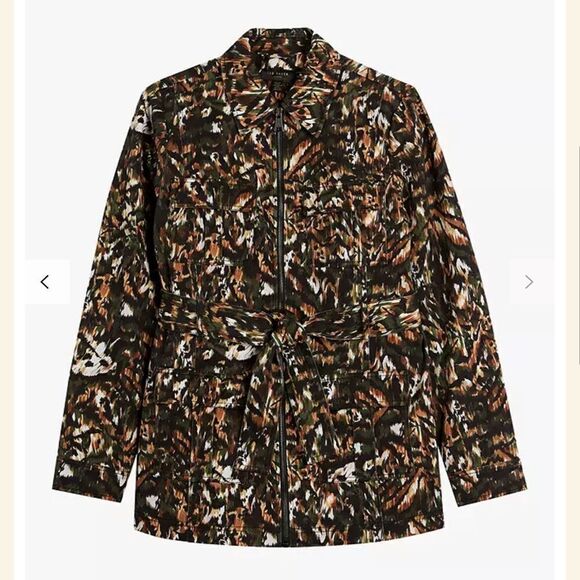 NWT Ted Baker Inniza Urban Camo Print Utility Jacket Khaki Ted Size 1/ Small - Picture 8 of 15